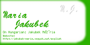 maria jakubek business card